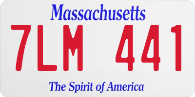 MA license plate 7LM441