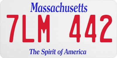 MA license plate 7LM442