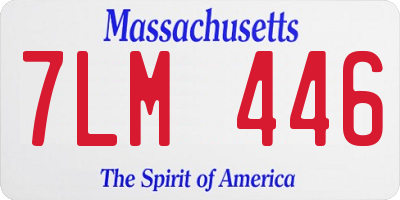 MA license plate 7LM446