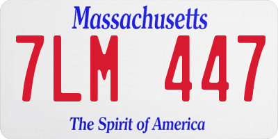 MA license plate 7LM447