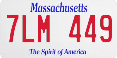 MA license plate 7LM449