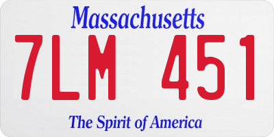 MA license plate 7LM451
