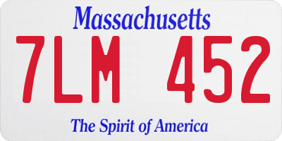 MA license plate 7LM452