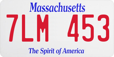 MA license plate 7LM453