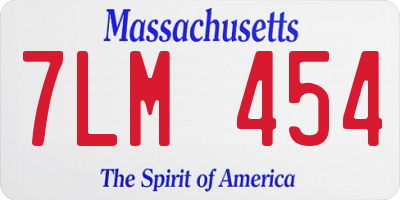 MA license plate 7LM454