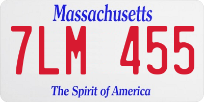 MA license plate 7LM455