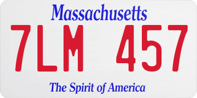 MA license plate 7LM457