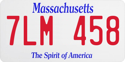 MA license plate 7LM458