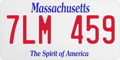 MA license plate 7LM459