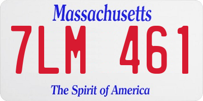 MA license plate 7LM461