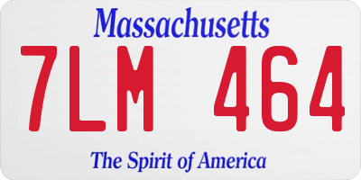 MA license plate 7LM464