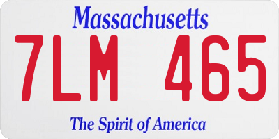 MA license plate 7LM465