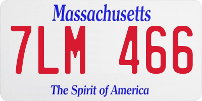 MA license plate 7LM466