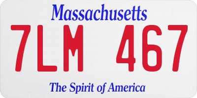 MA license plate 7LM467