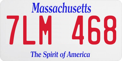 MA license plate 7LM468