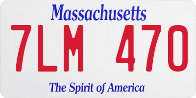 MA license plate 7LM470