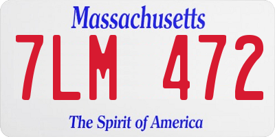 MA license plate 7LM472