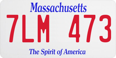 MA license plate 7LM473