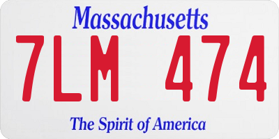 MA license plate 7LM474