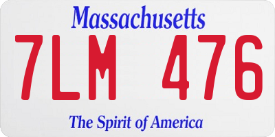 MA license plate 7LM476