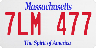 MA license plate 7LM477