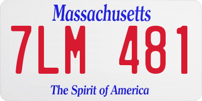 MA license plate 7LM481