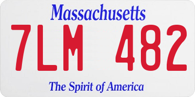 MA license plate 7LM482