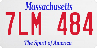 MA license plate 7LM484