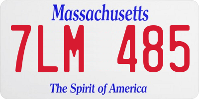 MA license plate 7LM485