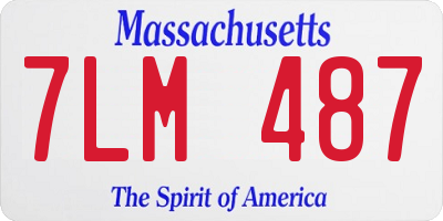 MA license plate 7LM487