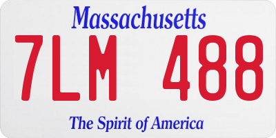 MA license plate 7LM488