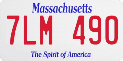 MA license plate 7LM490