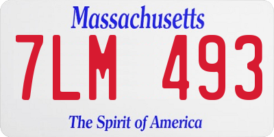 MA license plate 7LM493