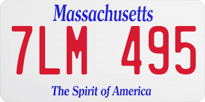 MA license plate 7LM495