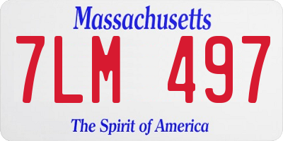 MA license plate 7LM497
