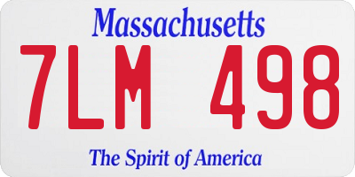 MA license plate 7LM498