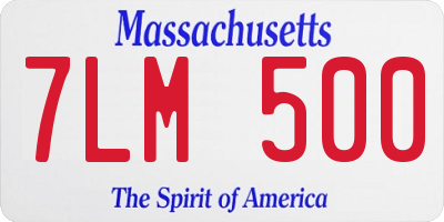 MA license plate 7LM500