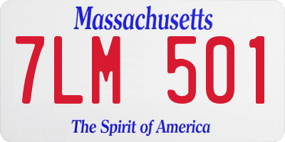 MA license plate 7LM501