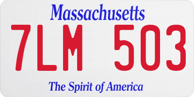 MA license plate 7LM503