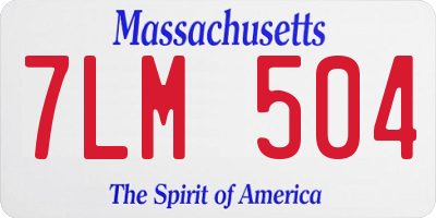MA license plate 7LM504