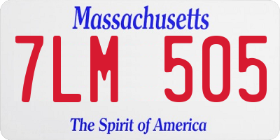 MA license plate 7LM505