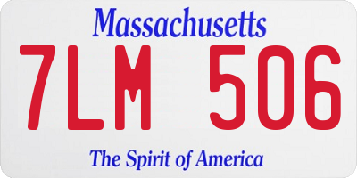 MA license plate 7LM506