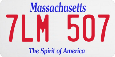 MA license plate 7LM507