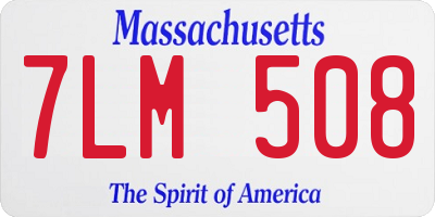 MA license plate 7LM508