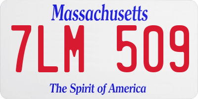 MA license plate 7LM509