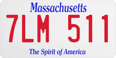MA license plate 7LM511