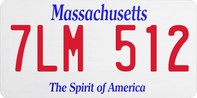 MA license plate 7LM512