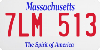 MA license plate 7LM513