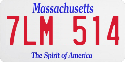 MA license plate 7LM514