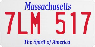 MA license plate 7LM517